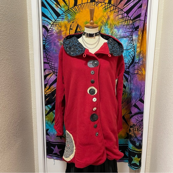 🌈 Amazing fleece patchwork art jacket - Picture 2 of 13